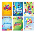 6 Premium Geburtstagskarten Happy Birthday 18x12cm mit 6 Kuverts Geburtstag