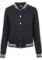Urban Classics Damen Collegejacke Sweatjacke Ladies College Sweat Jacket TB1990, Gr. X-Small (Herstellergröße: XS), Schwarz (Blk/Blk 00017)
