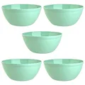 Engelland 5er Set Schalen Müslischalen Dessertschalen Salatschale Suppenschale Reisschale Bowl in Farbe mint aus Kunststoff BPA-frei groß 900 ml