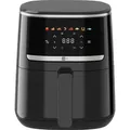 aeco COMPACT AirFryer 4,3 Liter, Heißluftfritteuse mit digitalem Touch-Display, 1500 Watt, 80°-200° einstellbar, 8 Programme, inkl. Rezeptheft - Schwarz