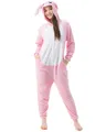 Katara Partyanzug Waldtiere Jumpsuit Kostüm Overall Erwachsene S-XL, Karneval - Kostüm, Kigurumi -Hase rosa L (165-175cm)