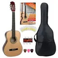 Classic Cantabile Konzertgitarre AS-851 Starter Set, 3/4, mit Gitarre, Tasche, Nylonsaiten, Schule, 3x Plektren und Stimmpfeife 62 cm