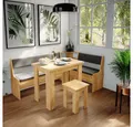Vicco Sitzgruppe Roman, Goldkraft Eiche/Anthrazit, 136.6 x 60 cm mit Tisch, (Set, 5-tlg., 5-er Set), bequeme Polsterung