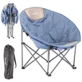 Skandika Moonchair Kupari L/XL | Campingstuhl faltbar, 150 kg Benutzergewicht, weich gepolstert, Tragetasche, bequemer Campingsessel, Faltsessel | Outdoor, Garten, Balkon