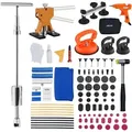 Vevor Dellenzieher Set (100 Stk.) Zur Lackfreien Dellenentfernung Mit Goldenem Heber, Brückenzieher, Gleithammer, T-stange, Klebepistole, Beulen Reparaturset Dellen Reparaturset Ausbeulreparatur