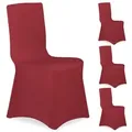 Relaxdays Stuhlhussen 4er Set Dunkelrot