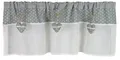 Scheibengardine Landhaus grau Herz 48x140cm Bistrogardine rustikal Borte