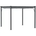 Outsunny Pergola Pavillon Terrassenüberdachung mit Schiebedach Garten Alu Kohlegrau+Dunkelgrau 3x3x2,23 m - Grau/Dunkelgrau