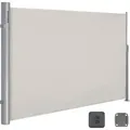 SONGMICS Alu Seitenmarkise 200 x 350 cm 280 g/m2 ausziehbar Sichtschutz, Sonnenschutz für Balkon & Terrasse Beige GSA205E - Beige