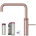 BieTal® Quooker Wasserhahn Fusion Square Kupfer Rosé PRO3 Reservoire Sprudelwasser CUBE
