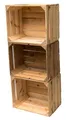 Teramico Holzkisten im Set Angebot: Originale Vintage Obstkisten zum Möbelbau od. als Dekoration, sehr stabile Apfelkisten, geprüft und gereinigt 50x40x30 cm (3er Set)