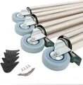 4er Set Tischbeine Tischfuss 710mm Möbelfuss Edelstahl Optik auf Rollen mit Bremse