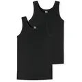 Schiesser Unterhemd 2er Pack Teens Boys 95/5 Organic Cotton (Spar-Set, 2-St) Unterhemd / Tanktop - Baumwolle - Runder Halsausschnitt schwarz 164