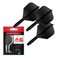 Target Darts K Flex Integrated Dart Flights and Shafts, Nr.6 Schwarz (Short) | 3er Pack K-Flex - No6, Kflex All In One Moulded Dart Flight & Stem | Professionelles Dart Zubehör