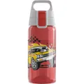 Sigg - Trinkflasche Kinder - Viva One Speed Race - Für Kohlensäurehaltige Getränke Geeignet - Auslaufsicher - Spülmaschinenfest - BPA-frei - Sport & Schule - Rot mit Rennwagen - 0,5L