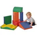 HOMCOM 7 TLG. Schaumstoff Bausteine Kinder Softbausteine Toben & Klettern Bauklötze Weiche Riesenbausteine Bauspielzeug Schaumstoffblöcke Bausteinset für Baby & Kleinkinder Schloss-Set Mehrfarbig