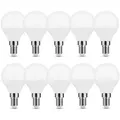 10x E14 LED Birne Leuchtmittel Kugel Form 6 Watt | 500 Lumen 6500K Kaltweiß