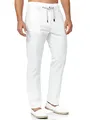 Indicode Herren Veneto Stoffhose aus Leinen & Baumwolle | Leinenhose Freizeithose Männer Offwhite, L