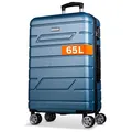 NOWI Bergamo Reisekoffer - Wasserabweisend, 8 Rollen 360° Drehbar, Teleskopgestänge, Voll gefütterter Innenraum (türkis, L)
