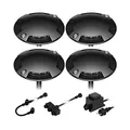 ledscom.de LED Boden-Aufbau-Leuchte Bunda, 4-flammig, für außen, schwarz, befahrbar, warm-weiß, 4er Set