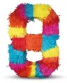 Piñata Zahl 8 für Party Deko Jubiläum Zahlen Pinata Bunt & stabil Geburtstag
