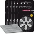 30 Power One Evolution Hörgerätebatterien m. Reinigungstuch P10 5x 6er Pack