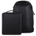 Urth Norite 24L Modularer Rucksack + 11,3L Kameraeinsatz – Wasserabweisende, diebstahlsichere, recycelte Tasche für DSLR/SLR/spiegellos, 13–16 Zoll Laptop in Schwarz