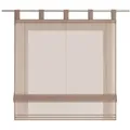 Joyswahl Raffrollo Sophia, mit Schlaufen, Voile Uni Wohnzimmer Gardine braun 120 cm x 140 cm