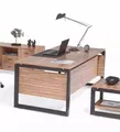 Designer Brauner Schreibtisch Luxus Büromöbel Holz Stilvolle Einrichtung
