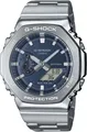 G-SHOCK Chronograph, Quarzuhr Armbanduhr,Herren,digital,bis 20bar wasserdEdelstahlarmband jeansblau-silberfarben