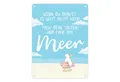 speecheese Metallschild Möwe Metallschild in 15x20 cm mit Spruch Fahr ans Meer