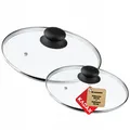 KADAX Glasdeckel Set, mit Griff aus Kunststoff, Universaldeckel, 24 cm + 20 cm