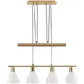 Lindby Pendelleuchte Simeon 9620356 Modern in Gold Messing aus Glas 4-flammig E14 Wohnzimmerleuchte