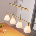 Lindby Hängelampe 4 flammig, höhenverstellbar, Esstisch Pendelleuchte Glas Metal