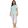 comtessa Schlafanzug Summer Whisper (Set, 2 tlg., 2-teilig) Damen Pyjama 2-teilig 7/8 Hose geknöpft Baumwolle große Größen lila 40