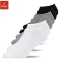 SNOCKS Sneakersocken kurze Socken für Herren & Damen (6-Paar) aus Bio-Baumwolle, für jeden Schuh und Anlass grau|schwarz 43-46