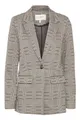 b.young BYROWAN Damen Blazer Longblazer Jacke mit Reverskragen und Knopf Regular Fit mit Stretch Gemustert, Größe:42, Farbe:Black Mix (200453)