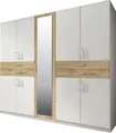 Wimex Kleiderschrank Taiga Kleiderschrank mit Spiegel mit Schubladen auf bequemer Höhe, Garderobe Schlafzimmerschrank