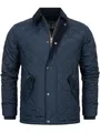 Indicode Herren INAldos Steppjacke mit Cordkragen und Rautensteppung | Daunenjacke für Männer Navy, L