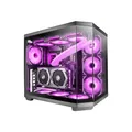 Mars Gaming MC-3TCORE, Custom ATX Gaming Gehäuse, Abnehmbares Fenster aus Dreifachglas, Dual-Kamera, Reverse Connector Backplane Kompatibler Semitower, Unterstützung für Flüssigkeitskühlung, Schwarz