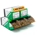 PARCO Spanplattenschrauben Set 1400 Stück Holzschrauben Universalschrauben