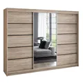 A&J MöbelLand GmbH Schiebetürenschrank VILUNO mit 4 Schubladen und Spiegel (nur für kurze Zeit! TOP ANGEBOT! Geräumiger Schrank mit einer Breite von 200 cm und Spiegel, ideal zur Aufbewahrung von Kleidung und Accessoires. 4 Schubladen und viel Stauraum. TOP PRODUKT! Wählen Sie das ideale Modell für Ihr Schlafzimmer!, Inclusive 4 Schubladen) Breite: 200 cm, Höhe: 215 cm, Tiefe: 59,5 cm