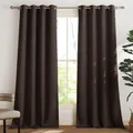 PONY DANCE Gardinen Wohnzimmer mit Ösen 2er Set H 245 x B 140 cm Braun, Verdunkelunsvorhang für Schlafzimmer Vorhänge Hitzeschutz & Wärmeisolierend Thermogardine
