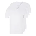 BOSS Herren Classic T-Shirts Kurzarm Shirts Pure Cotton V-Neck 3er Pack, Farbe:Weiß, Artikel:-100 White, Größe:2XL