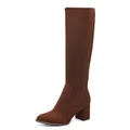 MARCO TOZZI Damen Hohe Stiefel mit Absatz Spitz Elegant, Braun (Cognac), 38 EU