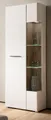 Furn.Design Stauraumvitrine Lavell (Vitrinenschrank in weiß matt mit Eiche, 2-türig, 72 x 200 cm) mit Soft-Close
