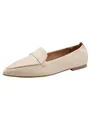 Tamaris Damen Loafer flach Leder, beige, 38 EU