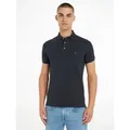 Tommy Hilfiger Poloshirt 1985 SLIM POLO mit Stickerei, Piqué-Qualität, Slim fit blau S (46)