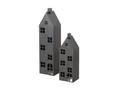 BOLTZE Alba Laterne Haus schwarz 66-96cm 2tlg