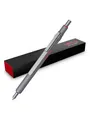 Rotring 600 Gel Pen | 0.55 mm | Black Ink | Silver Metal Body Pen | Non-Slip Knurled Grip & Hexagonal Barrel | Refillable